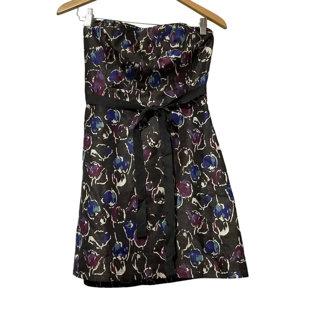 American Eagle Outfitters Women’s Floral Glitter Strapless Dress Size 6 NWT‎ New